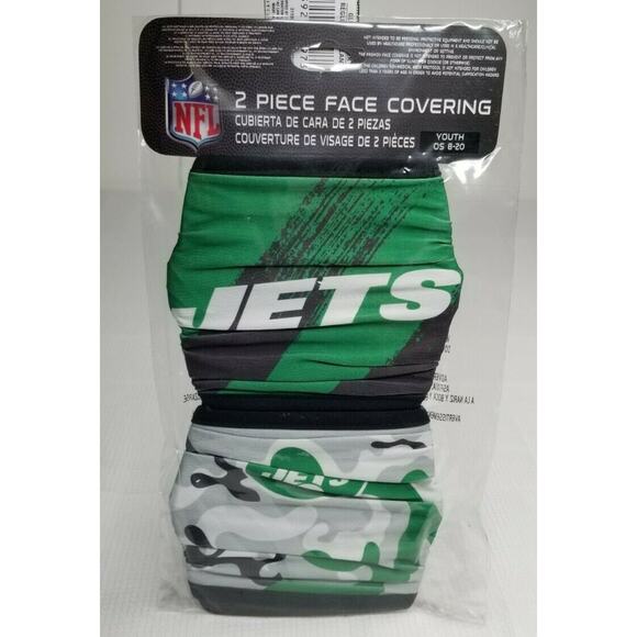 NFL New York Jets 2 Piece Face Covering Mask - Picture 1 of 5